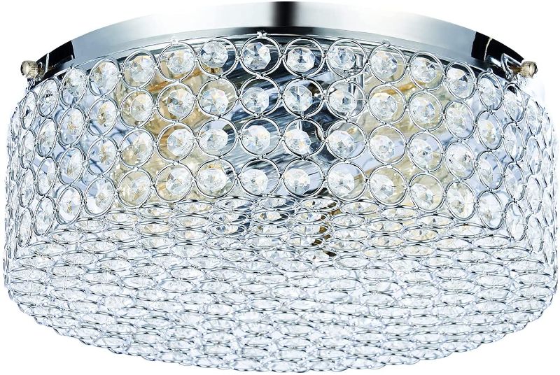 Photo 1 of *MISSING PARTS* CO-Z Modern Crystal Ceiling Light Fixture, Flush Mount Ceiling Lights for Hallway Dining Bedroom Kitchen Bathroom, 120W Dimmable Close to Ceiling Lights with 12 Inch Round Crystal Shade
