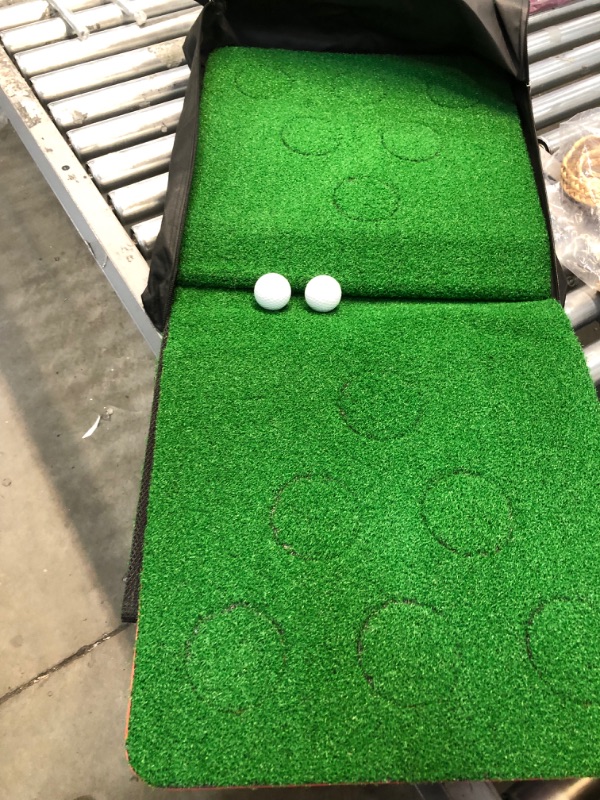 Photo 3 of 2-FNS Golf Putting Green Mat, Practice Golf Putting Mat Game Set for Backyard Office House Party with 4 Golf Balls, 1 Golf Mat, 12 Golf Hole Covers, 1 Carring Bag
