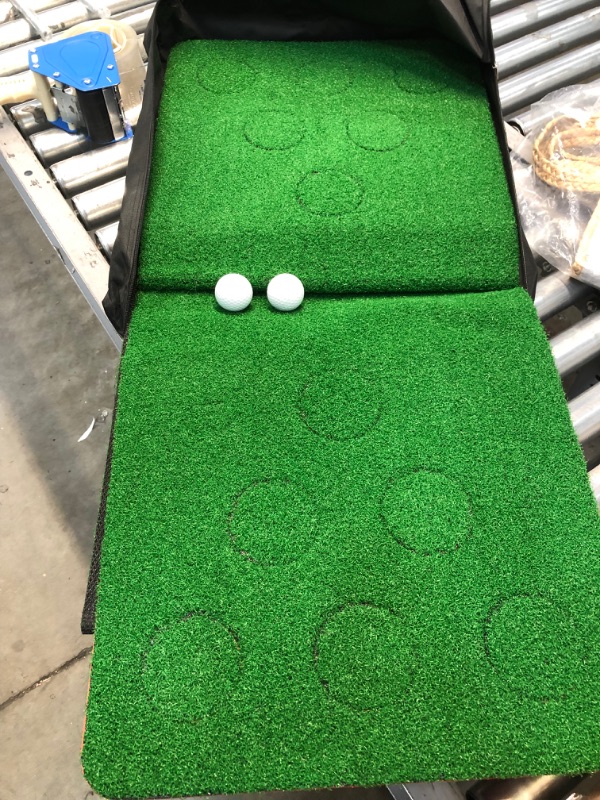 Photo 4 of 2-FNS Golf Putting Green Mat, Practice Golf Putting Mat Game Set for Backyard Office House Party with 4 Golf Balls, 1 Golf Mat, 12 Golf Hole Covers, 1 Carring Bag
