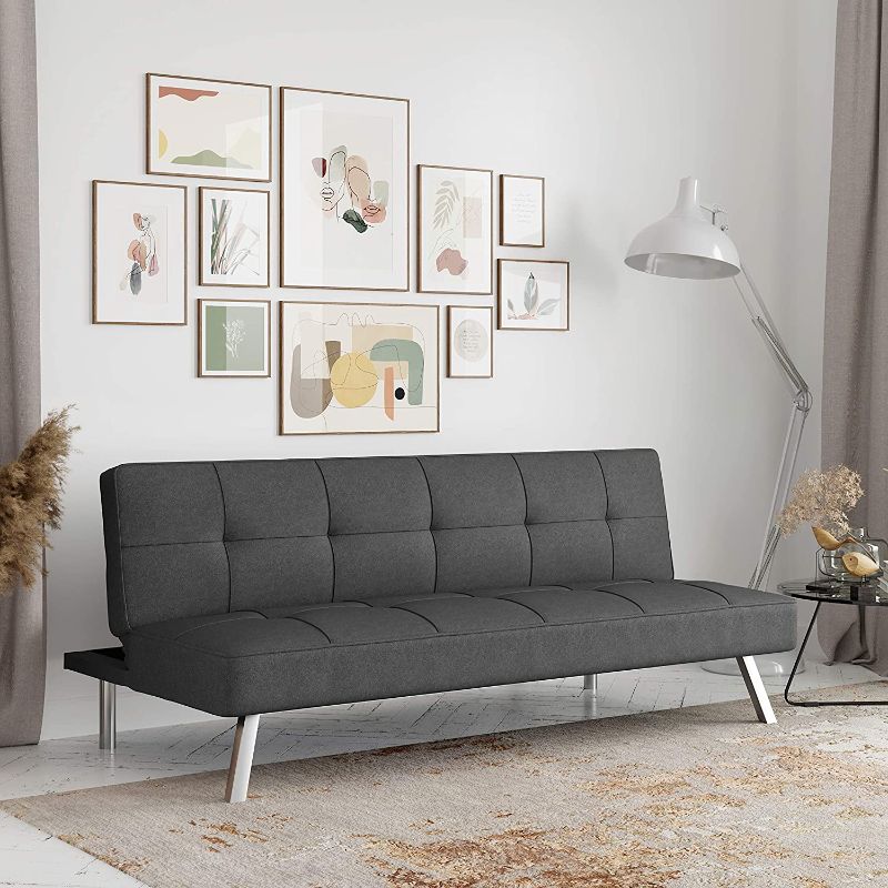 Photo 1 of *BOX 2 OF 2 SET**MISISNG HARDWARE*Serta Rane Convertible Sofa Bed, 66.1" W x 33.1" D x 29.5" H, Charcoal
