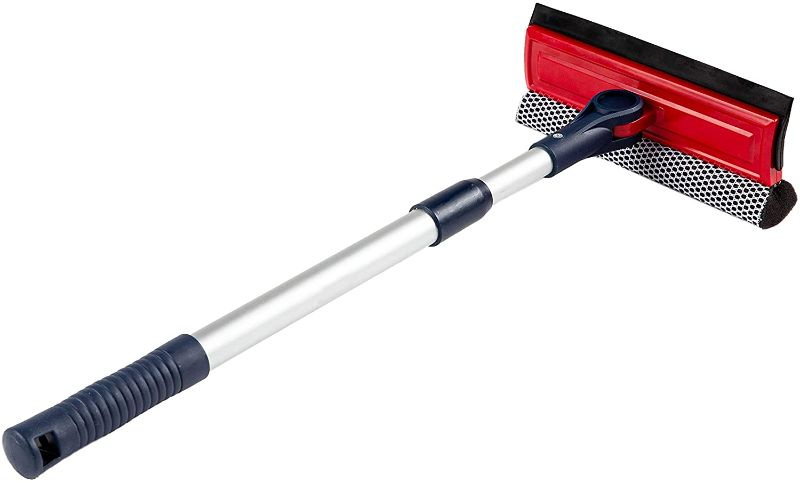 Photo 1 of *WITHOUT CLOTH*DSV Standard Professional Window Squeegee | 2-in-1 Window Cleaner Sponge and Soft Rubber Strip With Telescopic Extension Pole 20" - 30"(50cm-76cm) | Adjustable To Clean From Multiple Angles
