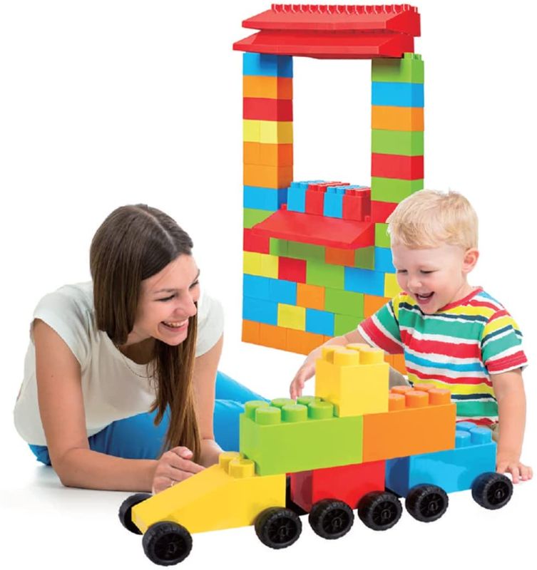 Photo 1 of MassBricks Large Blocks for Toddlers - 48 Pieces Giant Building Blocks, Toddler Blocks, Mega Blocks for Kids, Big Building Blocks for Toddlers 1-3
