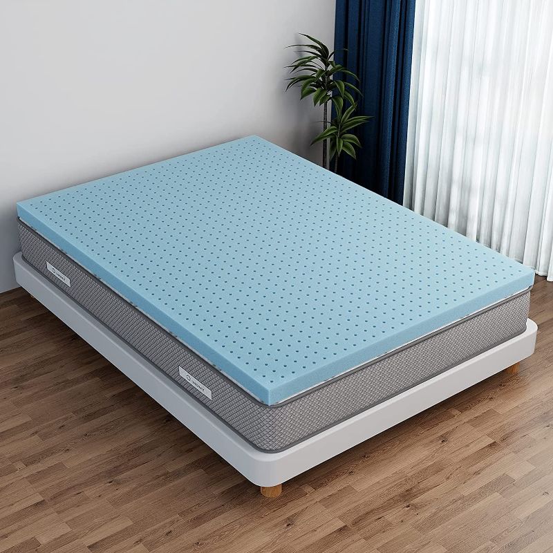 Photo 1 of *READ BELOW* iHomy 3 Inch Memory Foam Mattress Topper Cooling Gel Infused Twin Mattress Toppers (Twin, 3 Inch (No Cover)) *FULL SIZE
