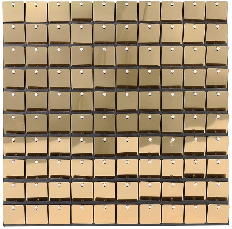 Photo 1 of *MISSING PARTS* Shimmer Wall Panels,Sequins Backdrop,15 Panels,Great for Events,Home Decoration,Birthday Party, (Golden Yellow)
