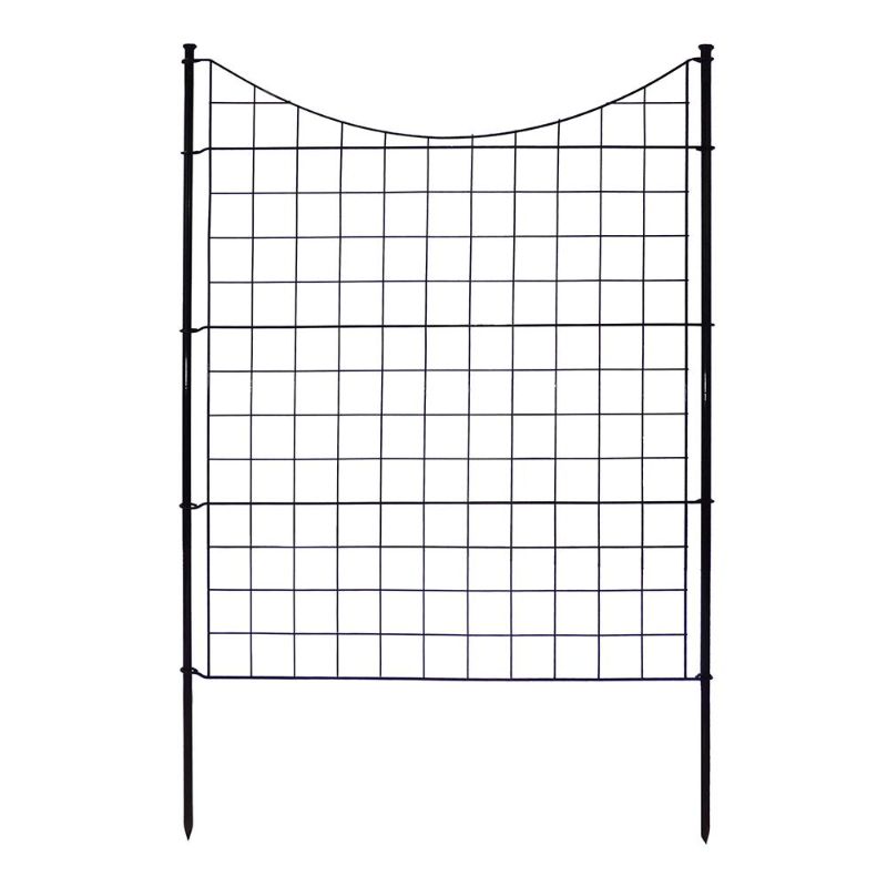 Photo 1 of 42in Semi-Permanent Black Metal Garden Fence (5 Pack)
