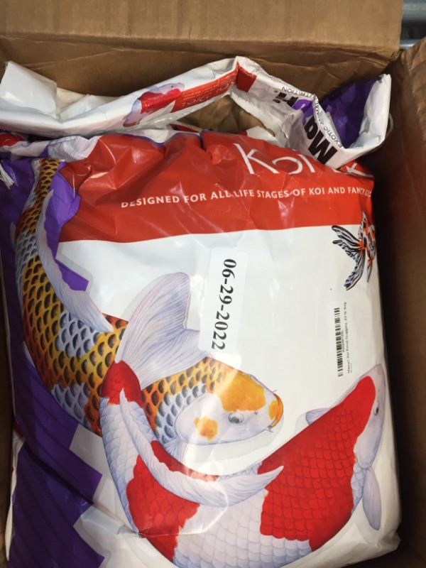 Photo 2 of *OPEN BAG*Mazuri Koi | Platinum Ogata Nutritionally Complete Koi Fish Food | for Large Koi - 20 Pound (20 lb.) Bag
