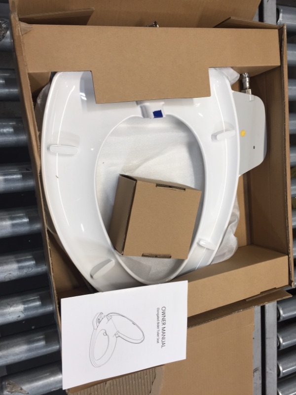 Photo 1 of 
eModernDecor
Soft Close Hygienic Dual Nozzles Non-Electric Bidet Elongated Toilet Seat in White with On/Off Brass T Adapter