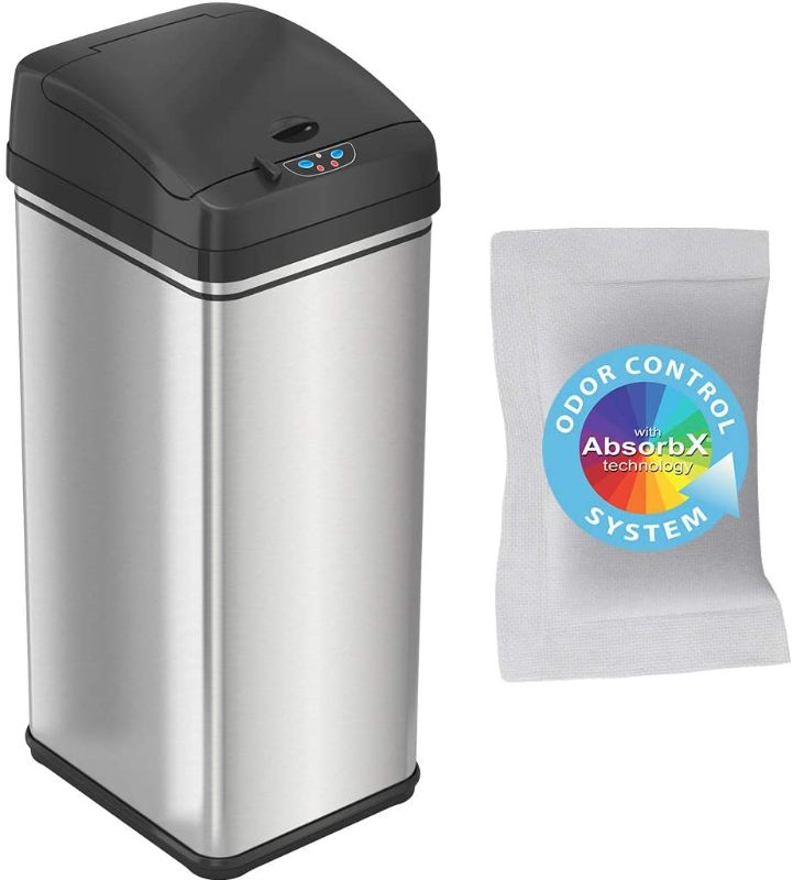 Photo 1 of 13 Gallon Pet-Proof Sensor Trash Can with AbsorbX Odor Filter 