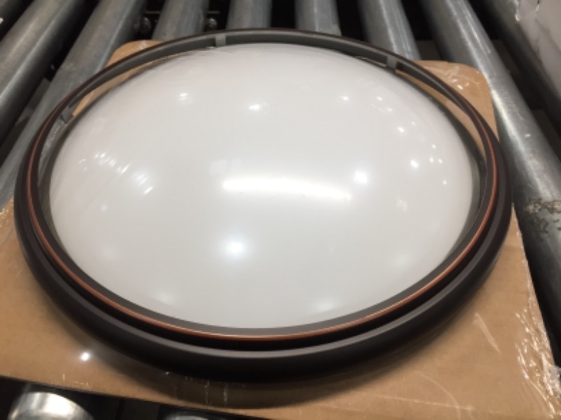 Photo 2 of 12 in. Brushed Nickel and Oil-Rubbed Bronze Selectable Integrated LED Flush Mount with Interchangeable Trim (2-Pack)