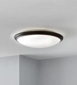 Photo 1 of 12 in. Brushed Nickel and Oil-Rubbed Bronze Selectable Integrated LED Flush Mount with Interchangeable Trim (2-Pack)