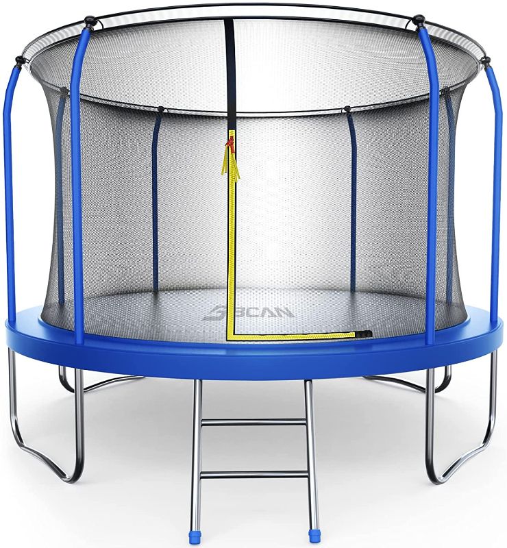 Photo 1 of BCAN Trampoline 10FT - Recreational Trampoline for Kids Family 450LBS Weight Capacity, ASTM Approved, Outdoor Trampoline with Enclosure Net, Jumping Exercise Fitness Heavy Duty Backyards Trampoline
