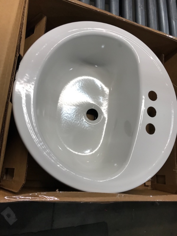 Photo 1 of Bootz Industries Laurel Round Drop-In Bathroom Sink in White