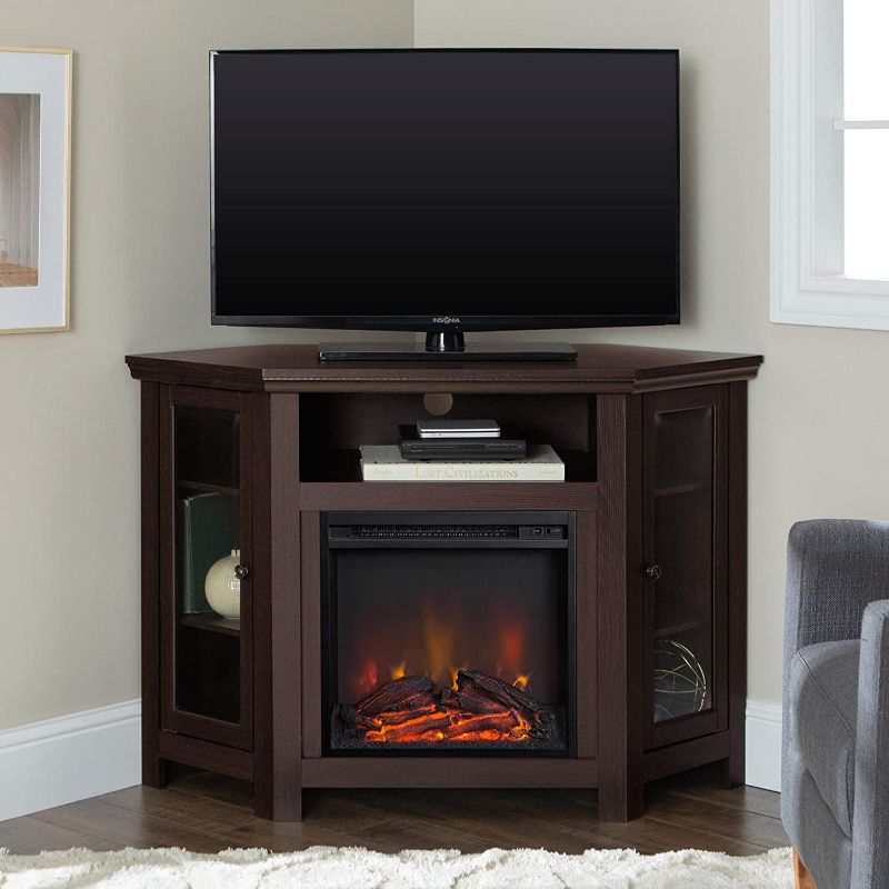 Photo 1 of Walker Edison 48" Corner Fireplace TV Stand - Espresso