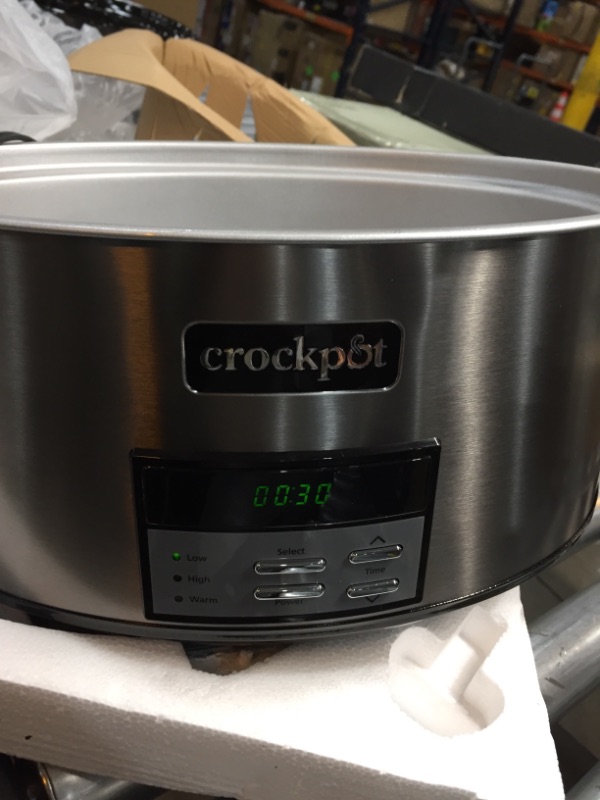 Photo 2 of Crock Pot Slow Cooker|8 Quart Programmable Slow Cooker with Digital Countdown Timer, Black Stainless Steel - SCCPVFC800-DS
