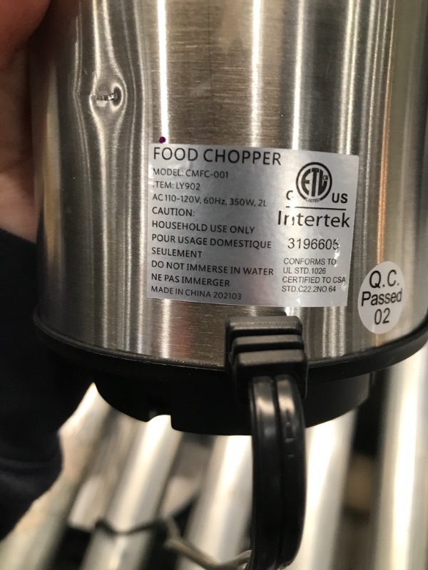 Photo 1 of Electric Food Chopper, Cusimax Food Processor, 350W Meat Grinder with 2L (8-Cup) Stainless Steel Bowl and 4 Sharp Blades, 2-Speed Blender Grinder for Meat, Vegetables, Fruits
PARTS ONLY
