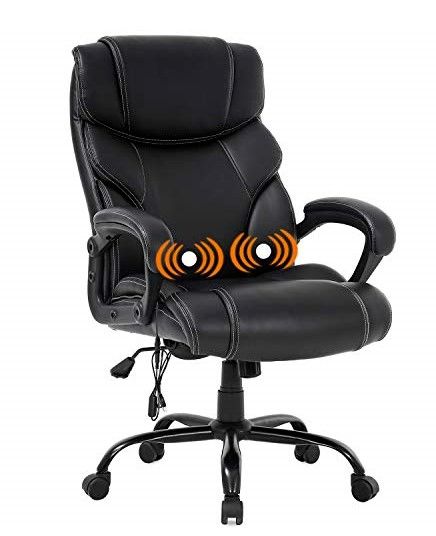 Photo 1 of Big and Tall Office Chair 400lbs - Heavy Duty Metal Base Ergonomic Massage Desk
