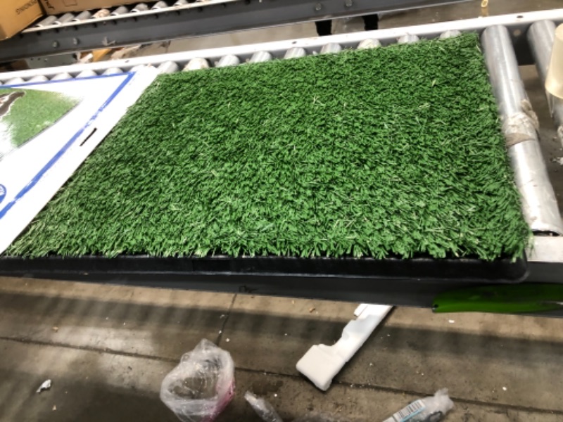 Photo 1 of Indoor Outdoor Dog Potty Systems, Reusable and Portable Trainer Tray for Puppy Training, with 2 Packs Replacement Grass Mat.