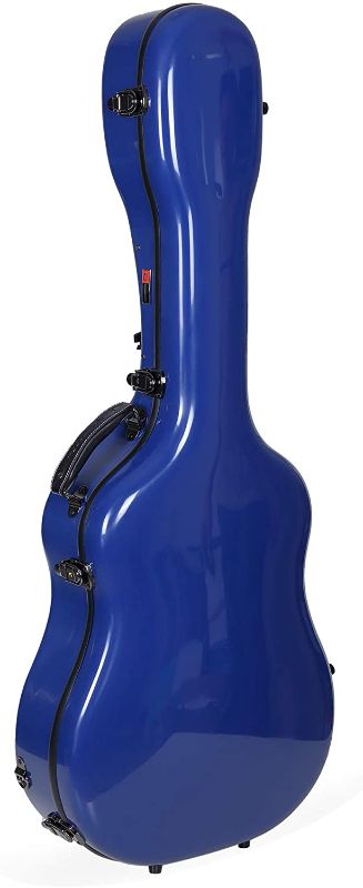Photo 1 of Crossrock Deluxe Fiberglass Case for 40"/41" Dreadnought Acoustic Guitars-Navy Blue(CRF2021DNVBL)
