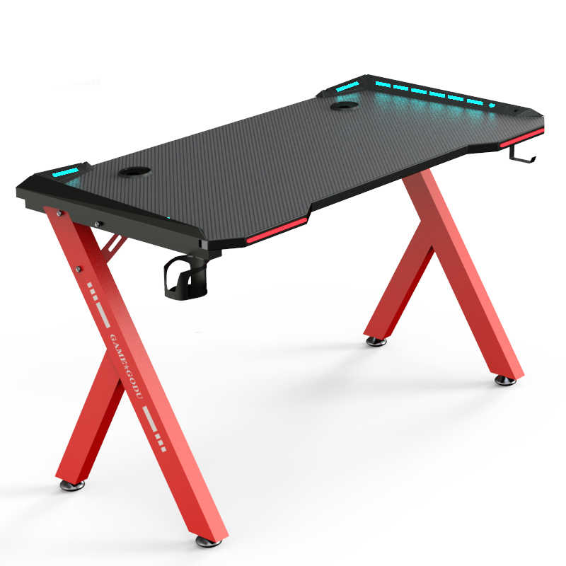 Photo 1 of Home Office Gaming Desk/ Computer Desk /R-Shaped PC Desk Workstation with Carbon Fiber Surface and Headphone Hook, Black Red
UNABE TO TEST