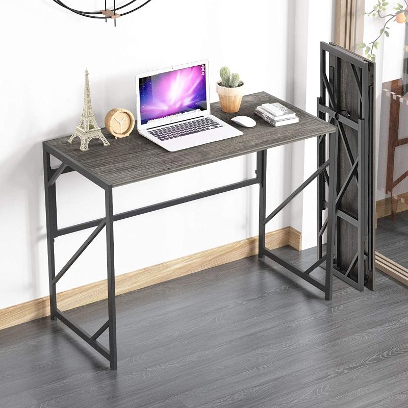 Photo 1 of Elephance Folding Computer Desk 39 inches Study Office Desk for Home Office, No-Assembly Writing Desk Foldable Table for Small Spaces
