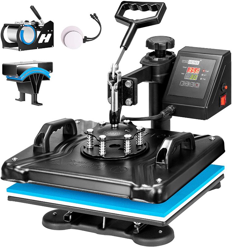 Photo 1 of  Heat Press Transfer Machine for T-Shirt Hat Cap Mug Plate 15 x 12 Inch Blue and Black
