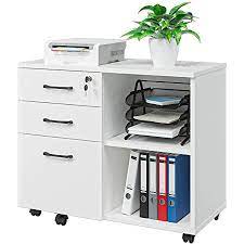 Photo 1 of DEVAISE 3-Drawer Wood File Cabinet, Mobile Lateral Filing Cabinet, Printer Stand with Open Storage Shelves for Home Office White...**STOCK PICTURE FOR REFERENCE ONLY**
