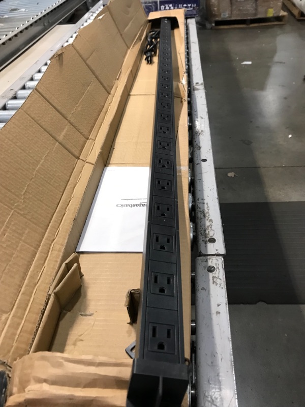 Photo 2 of Amazon Basics Heavy Duty Metal Surge Protector Power Strip with Mounting Brackets - 24-Outlet, 840-Joule (15A On/Off Circuit Breaker)