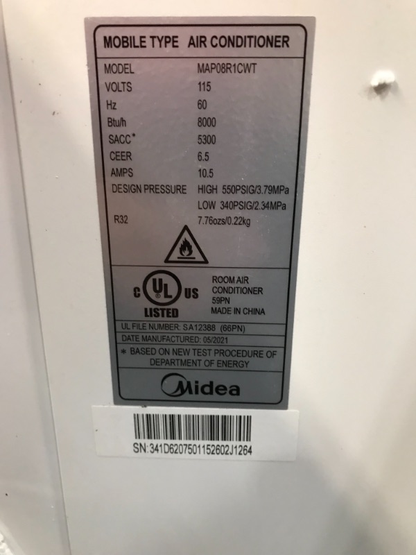 Photo 1 of BLACK+DECKER BPT06WTB Portable Air Conditioner with Remote Control, 6,000 BTU SACC/CEC (10,000 BTU ASHRAE), Cools Up to 250 Square Feet, White
