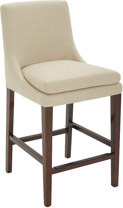 Photo 1 of Amazon Brand – Stone & Beam Elise Upholstered Counter-Height Barstool, 38.6"H, Hemp
