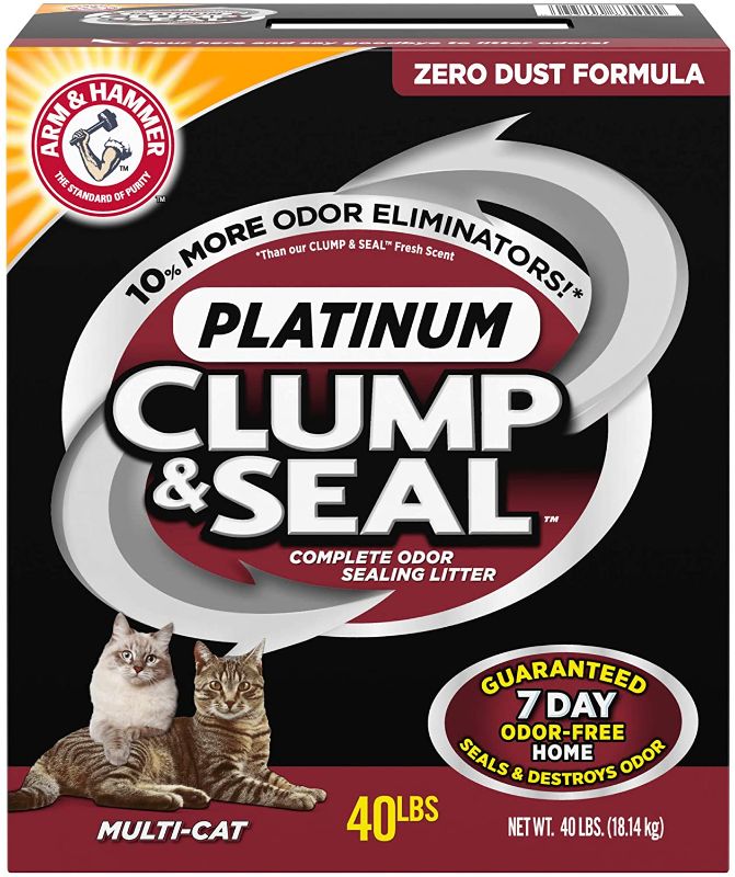 Photo 1 of Arm & Hammer Clump & Seal Platinum Litter, Multi-Cat, 40 Lbs