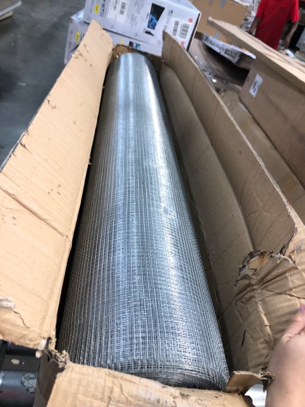 Photo 2 of  48x50 Hardware Cloth 1/4 inch Square Galvanized Chicken Wire Welded Fence Mesh Roll Raised Garden Bed Plant Supports Poultry Netting Cage Wire Snake Fence
