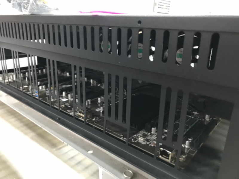 Photo 4 of  GPU Mining Rig Frame, Mining Machine System & Platform, Barebone Motherboard for BTC/ETH/ZEC with 4 Cooling Fans, Mining Frame Case with SSD, RAM (Without GPU)