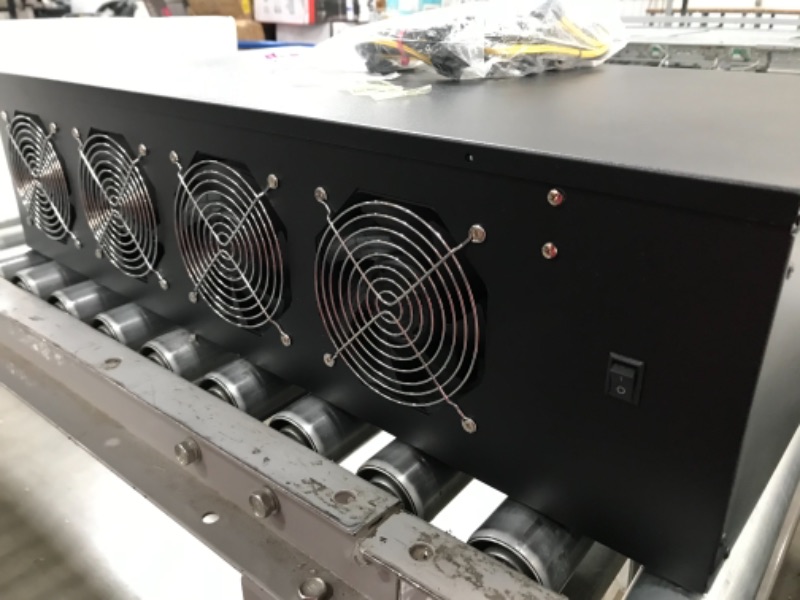 Photo 3 of  GPU Mining Rig Frame, Mining Machine System & Platform, Barebone Motherboard for BTC/ETH/ZEC with 4 Cooling Fans, Mining Frame Case with SSD, RAM (Without GPU)