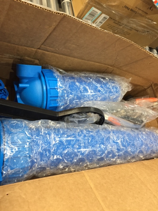 Photo 3 of **INCOMPLETE, PACKAGES OF 3**
Aquasana Whole House Water Filter System - Water Softener Alternative - Salt-Free Descaler, Carbon & KDF Home Water Filtration - Filters Sediment & 97% Of Chlorine - 1,000,000 Gl - EQ-1000-AST
