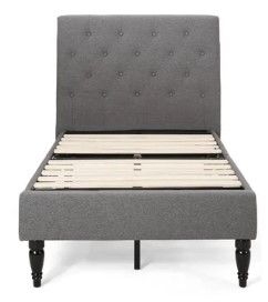 Photo 1 of **INCOMPLETE AND SLIGHTLY DIFFERENT FROM STOCK PHOTO**
Twin Upholstered Platform Bed

