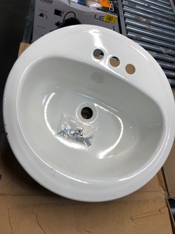 Photo 4 of Bootz Industries Laurel Round Drop-In Bathroom Sink in White