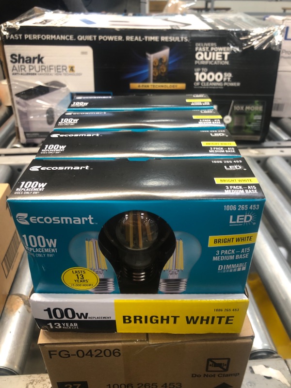 Photo 2 of 100-Watt Equivalent A15 Dimmable Appliance Fan Clear Glass Filament LED Vintage Edison Light Bulb Bright White 4 BOXES (3-Pack)
