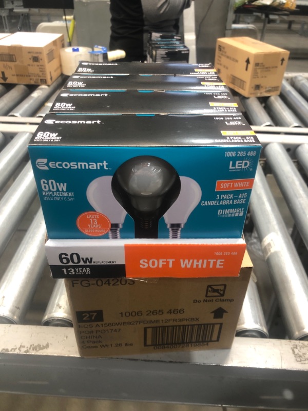 Photo 1 of 60-Watt Equivalent A15 Dimmable Appliance Fan Frosted Glass Filament LED Vintage Edison Light Bulb Soft White (3-Pack)
4 BOXES 
