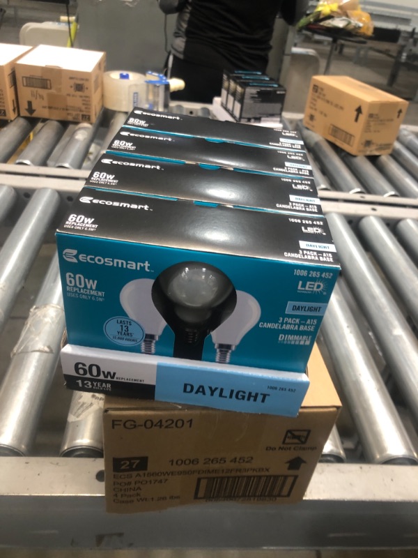 Photo 2 of 60-Watt Equivalent A15 Dimmable Appliance Fan Frosted Glass Filament LED Vintage Edison Light Bulb Daylight (3-Pack)
4 BOXES 