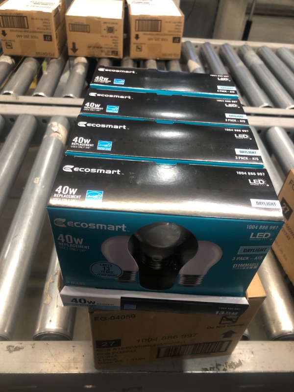 Photo 1 of 40-Watt Equivalent A15 Dimmable ENERGY STAR Frosted Glass Decorative Filament Vintage LED Light Bulb Daylight (3-Pack)
4BOXES