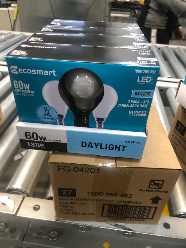 Photo 2 of 60-Watt Equivalent A15 Dimmable Appliance Fan Frosted Glass Filament LED Vintage Edison Light Bulb Daylight (3-Pack)
