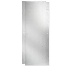 Photo 1 of 23-17/32 in. x 67-3/4 in. x 1/4 in. (6 mm) Frameless Sliding Shower Door Glass Panels in Rain (For 44-48 in. Doors) 2PACK 
