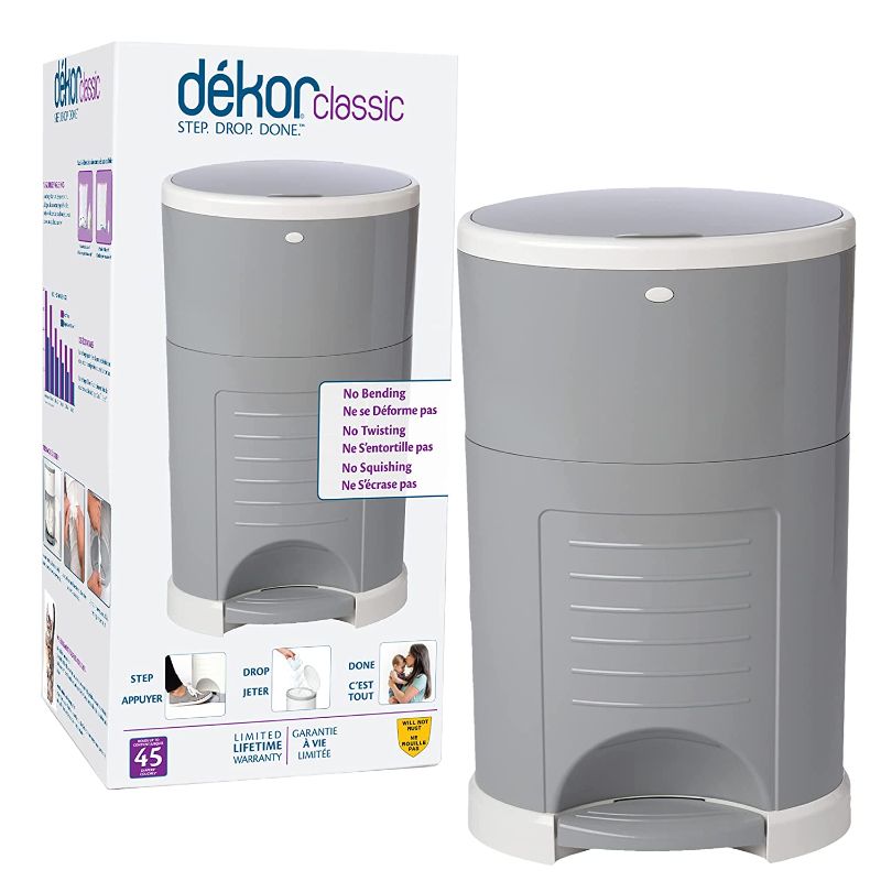 Photo 1 of Dekor Classic Hands-Free Diaper Pail | Gray | Easiest to Use | Just Step – Drop 