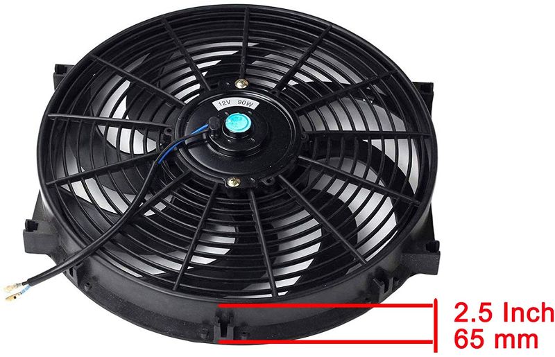 Photo 1 of 14" Slim Fan Push Pull Electric Radiator Cooling Fan, Black
