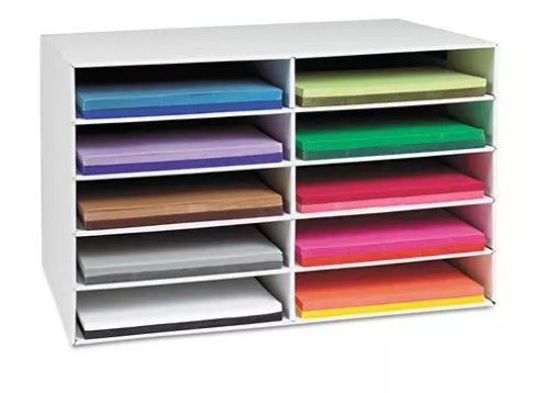 Photo 1 of  Classroom Construction Paper Storage,, 13" x 18-5/8" x 3" slots,, 12" x 18" sheets 