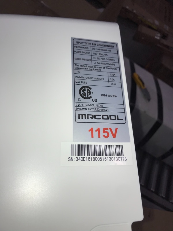 Photo 11 of incomplete - box 2 of 2- MRCOOL - DIY-12-HP-115B25 DIY 12k BTU 22 SEER Ductless Heat Pump Split System 3rd Generation - Energy Star 120v (DIY-12-HP-115B)
