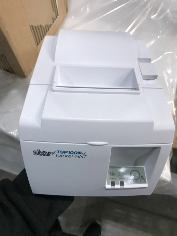 Photo 2 of Star Micronics TSP143IIIU USB Thermal Receipt Printer with Device and Mfi USB Ports, Auto-cutter, and Internal Power Supply - White
