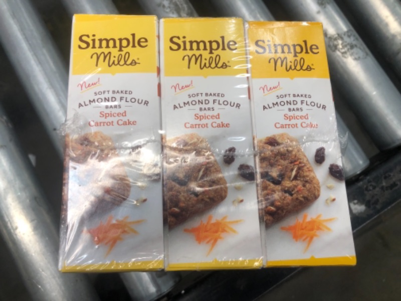 Photo 1 of Simple Mills, Snacks Variety Pack, Nutty Banana Bread, Spiced Carrot Cake Variety Pack, Good for Snacks, 3 Count (Packaging May Vary)BEST UNTIL 7/10/21
