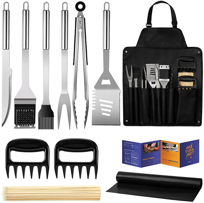 Photo 1 of BBQ Grill Accessories, Stainless Steel BBQ Tools Set for Men & Women Grilling Utensils Accessories with Storage