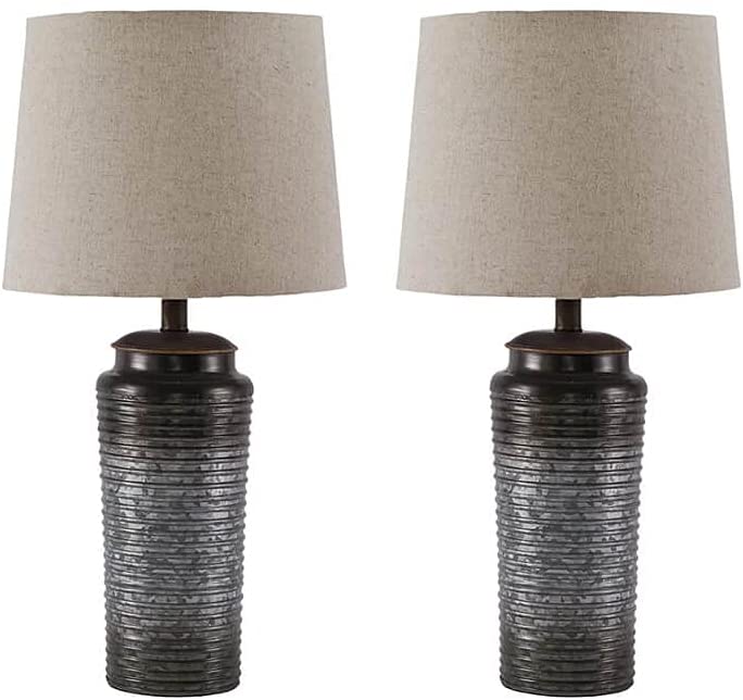 Photo 1 of Ashley Signature Design L204064 Norbert Table Lamp (Set of 2) - Gray
